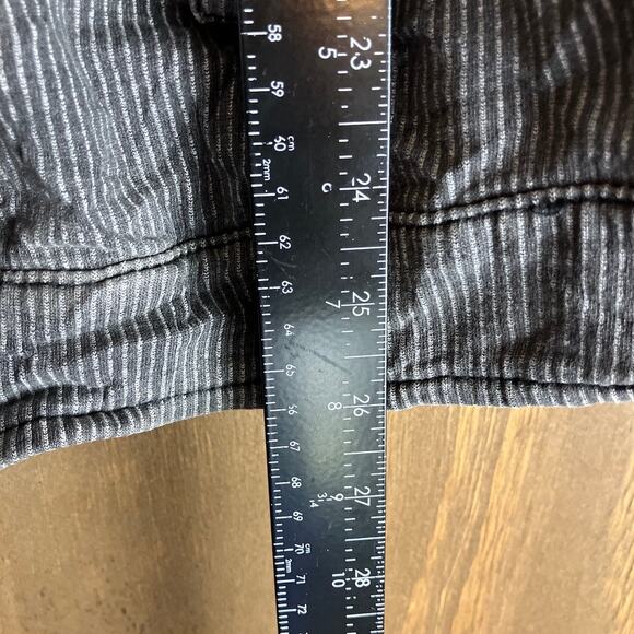 Free People Womens Jacket Gray Charcoal Railroad Stripe Moto Stretch Small - Picture 9 of 12